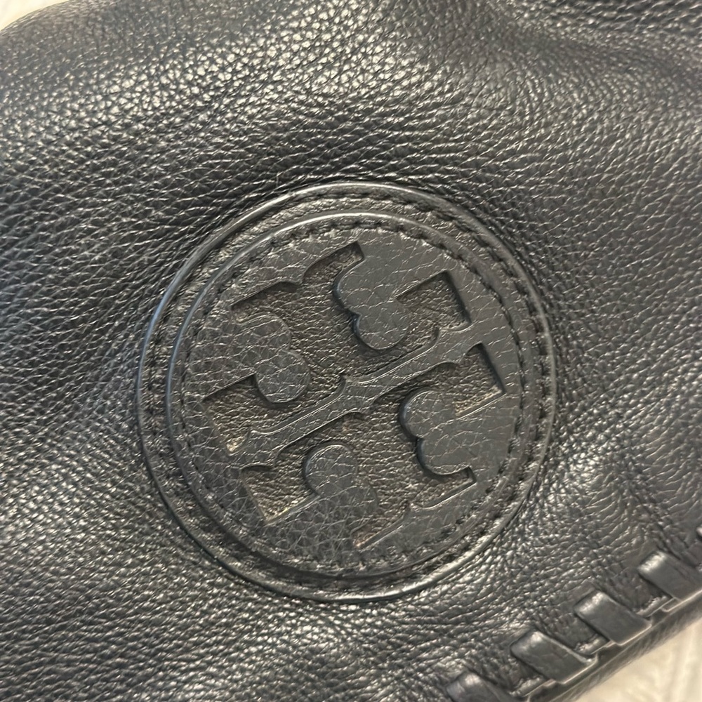 Tory Burch Black Textured Leather Handbag